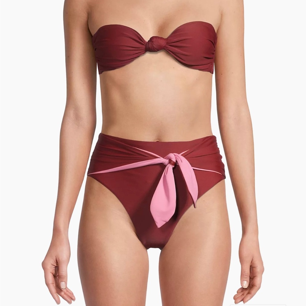 Veronica Beard  Azoia Tie-Front Bikini Bottoms Size Small